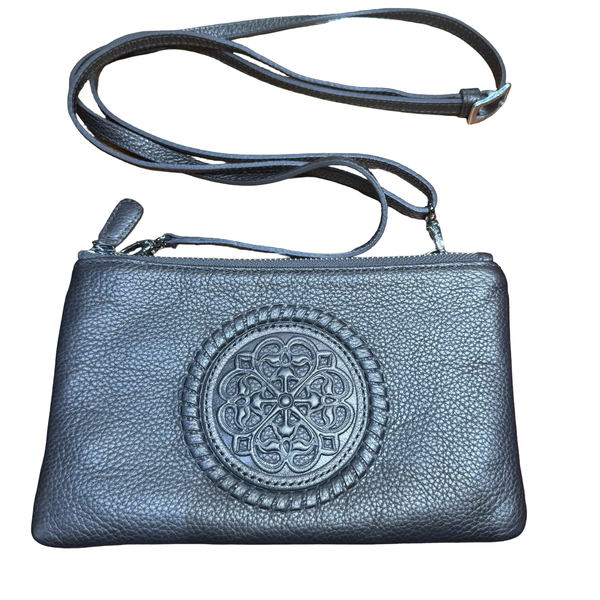 Brighton Ferrara Rhya Crossbody Bag Black Leather Medallion