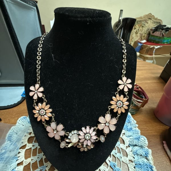 Torrid Blush Floral Bib Statement Necklace