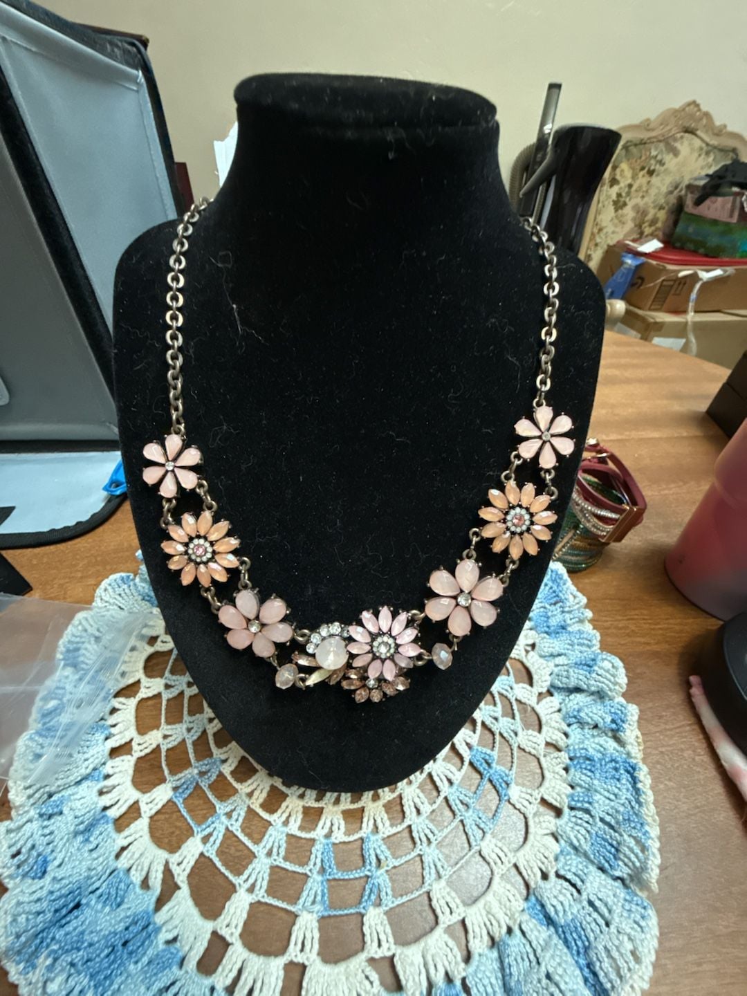 Torrid Blush Floral Bib Statement Necklace 3
