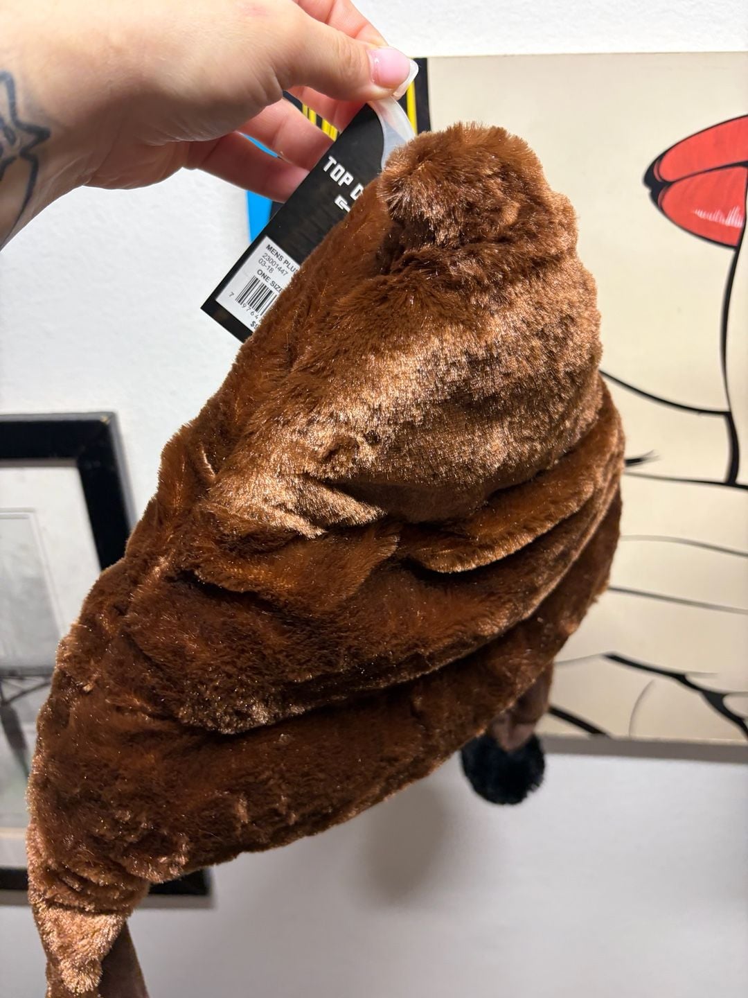 Top Drawer Poop Emoji Plush Hat One Size Brown 7