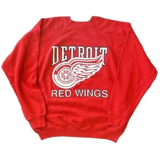Hanes Detroit Red Wings Sweatshirt Size XL Vintage Red NHL Hockey 2