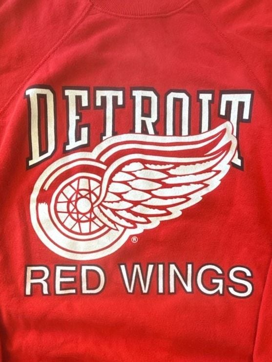 Hanes Detroit Red Wings Sweatshirt Size XL Vintage Red NHL Hockey 3