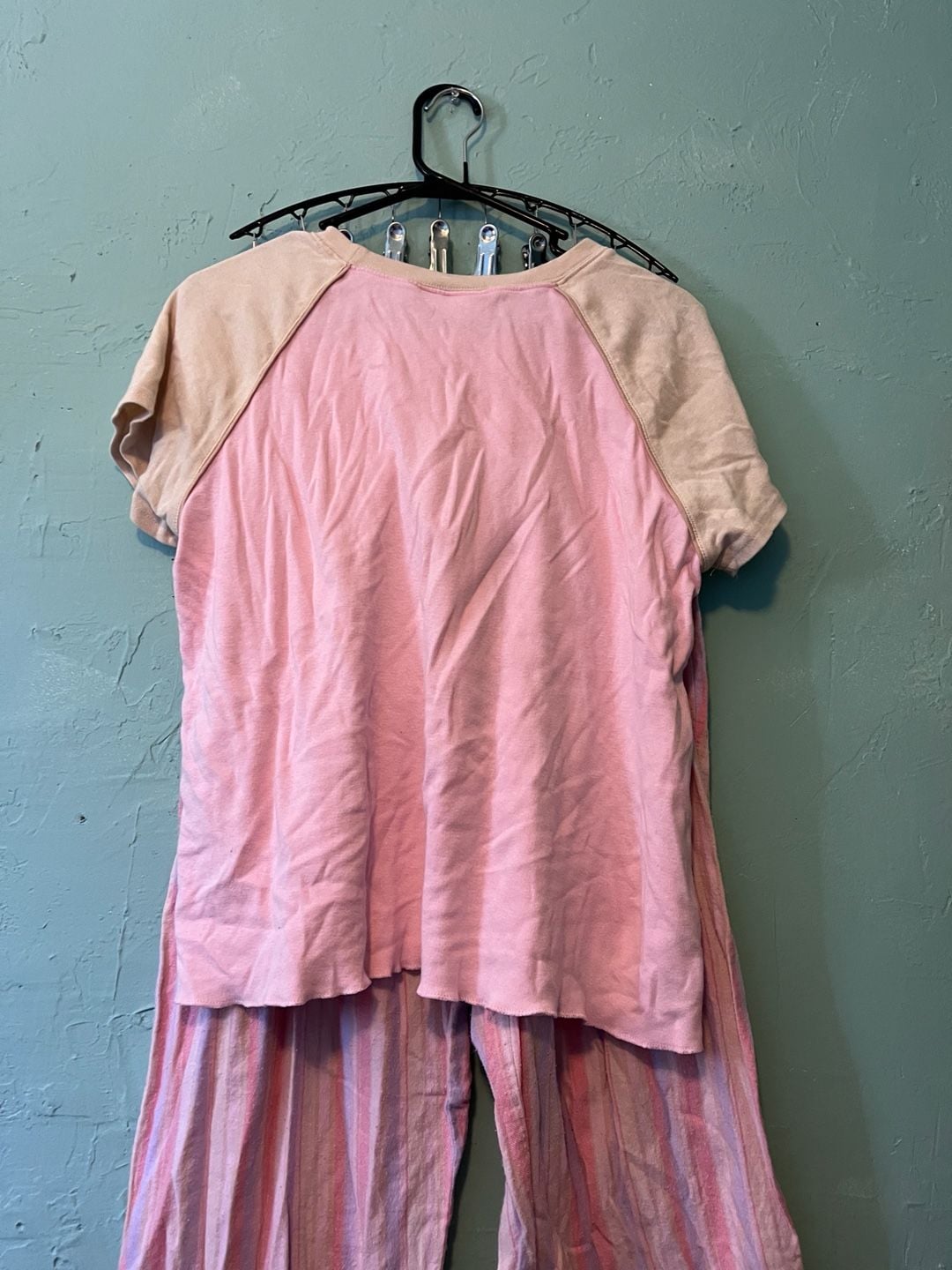 Xhilaration Pajama Set Size L Pink Bunny Stripe 4
