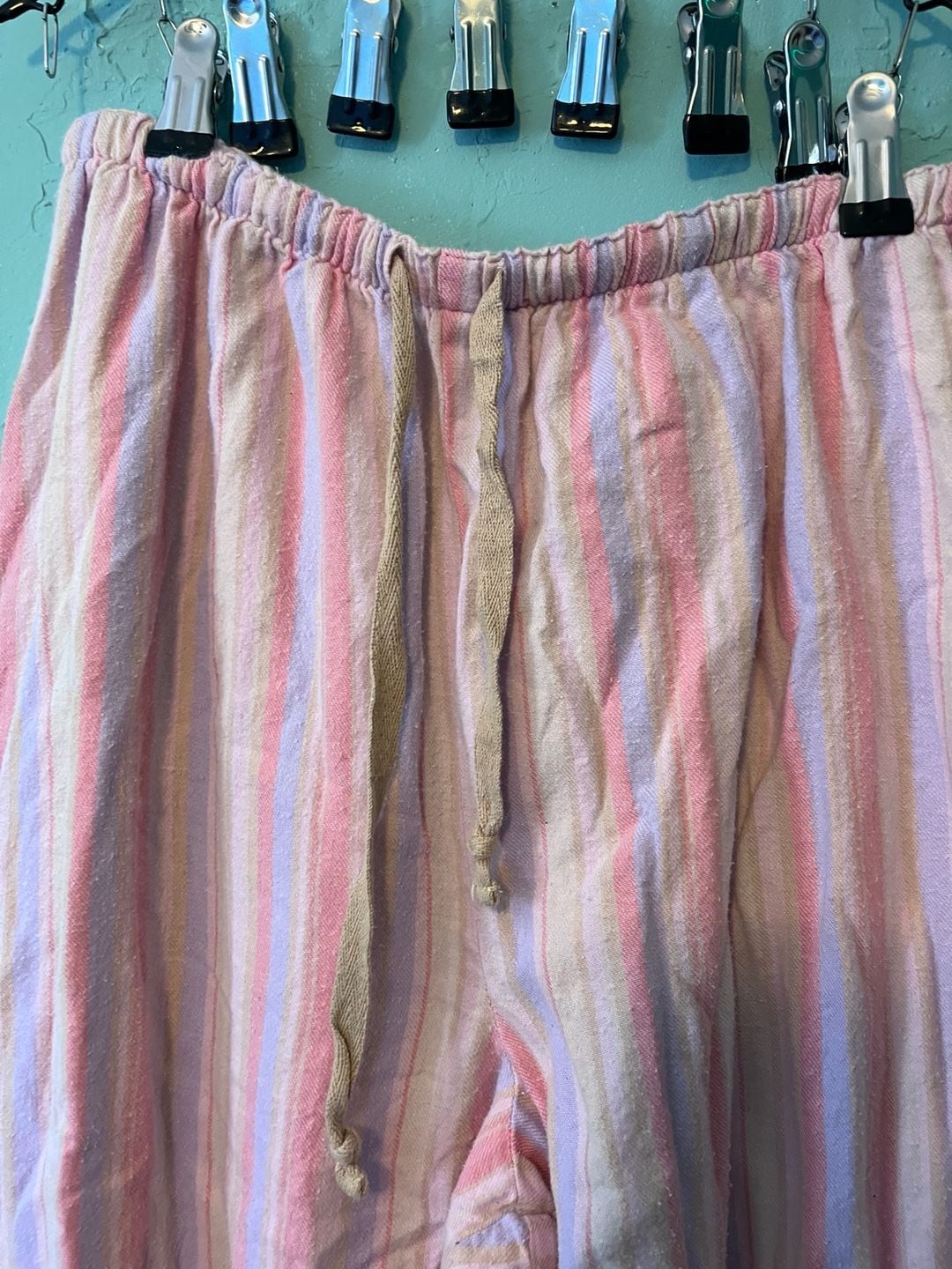 Xhilaration Pajama Set Size L Pink Bunny Stripe 6