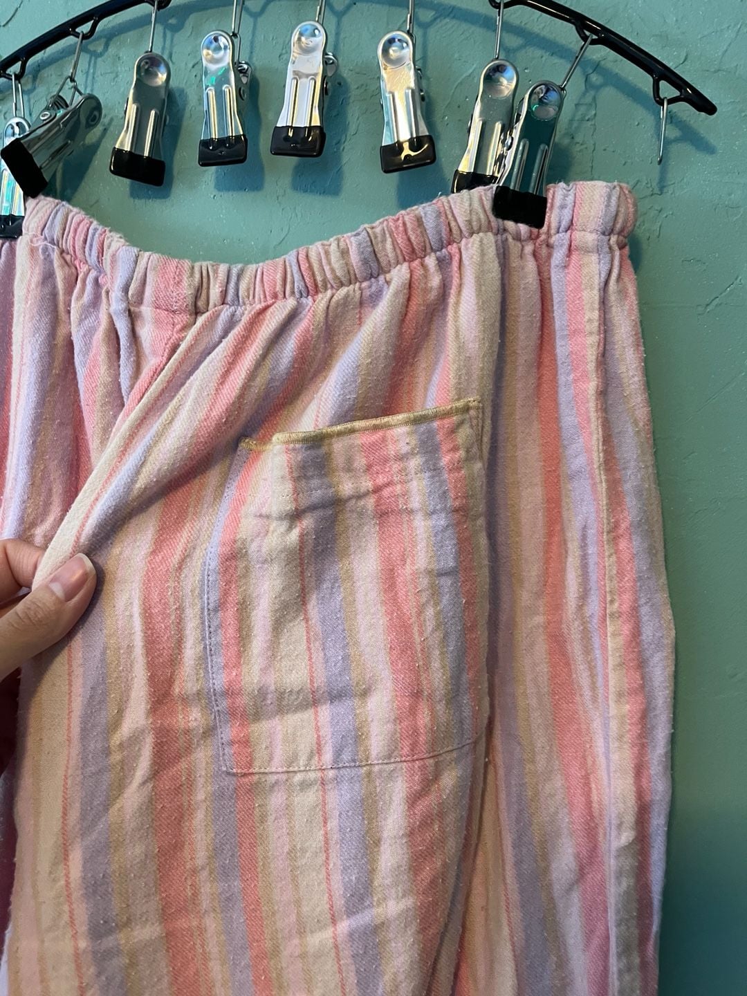 Xhilaration Pajama Set Size L Pink Bunny Stripe 9