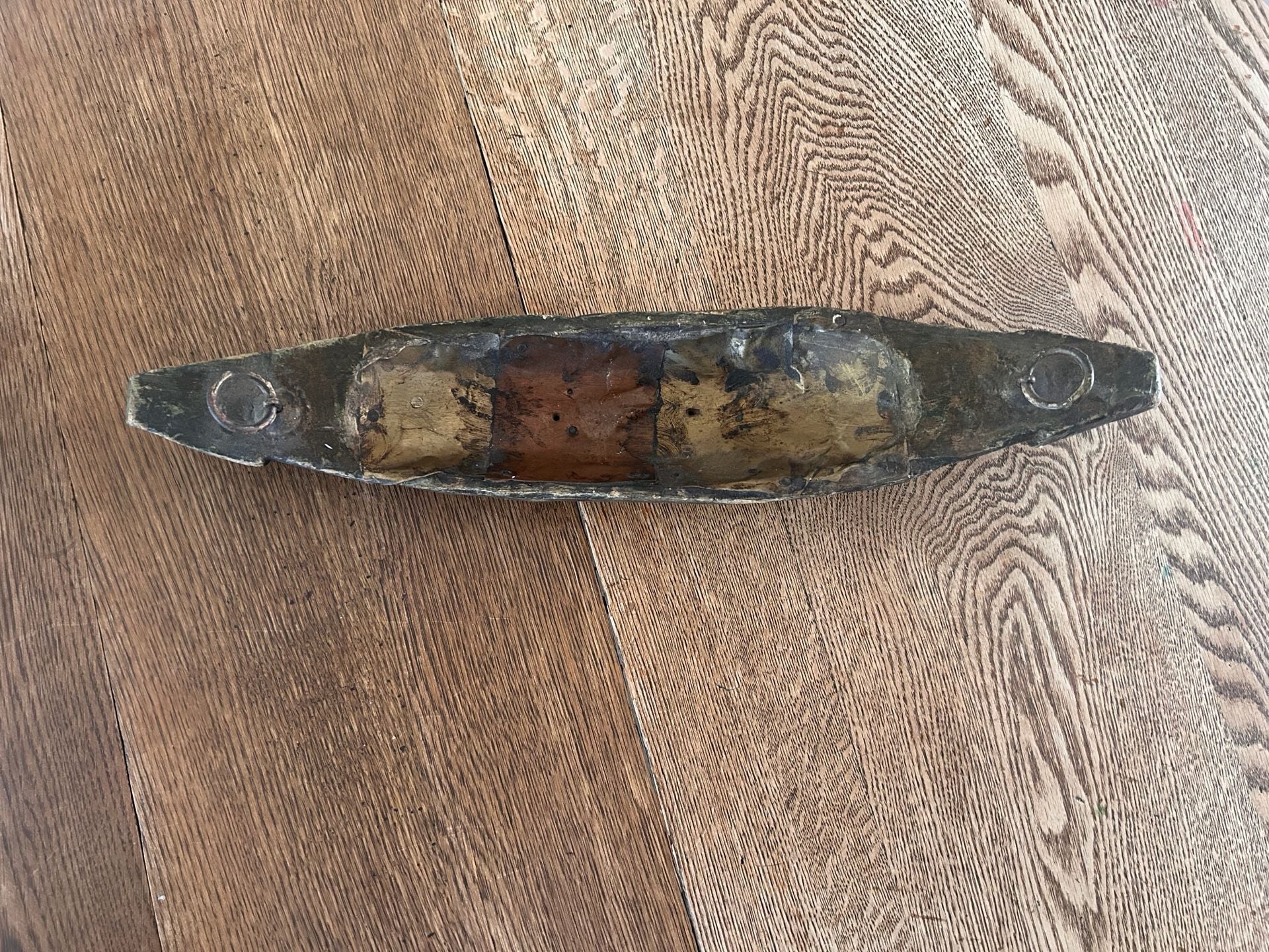 Antique Hand Carved Wooden Boat Bowl Primitive Rustic Decor 2