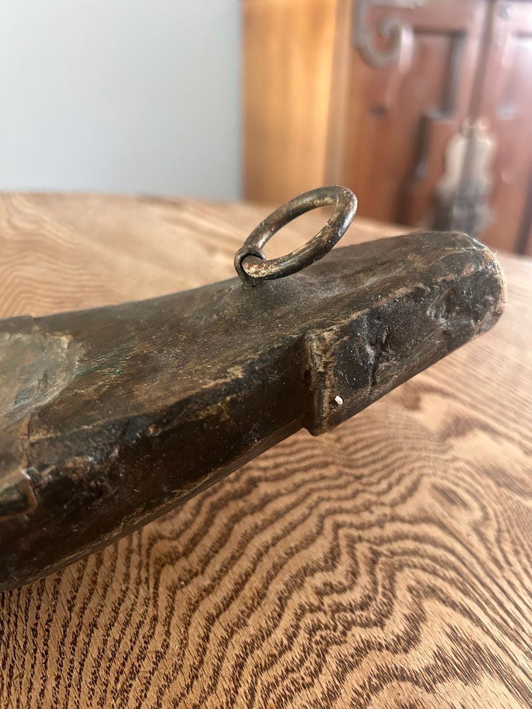 Antique Hand Carved Wooden Boat Bowl Primitive Rustic Decor 5