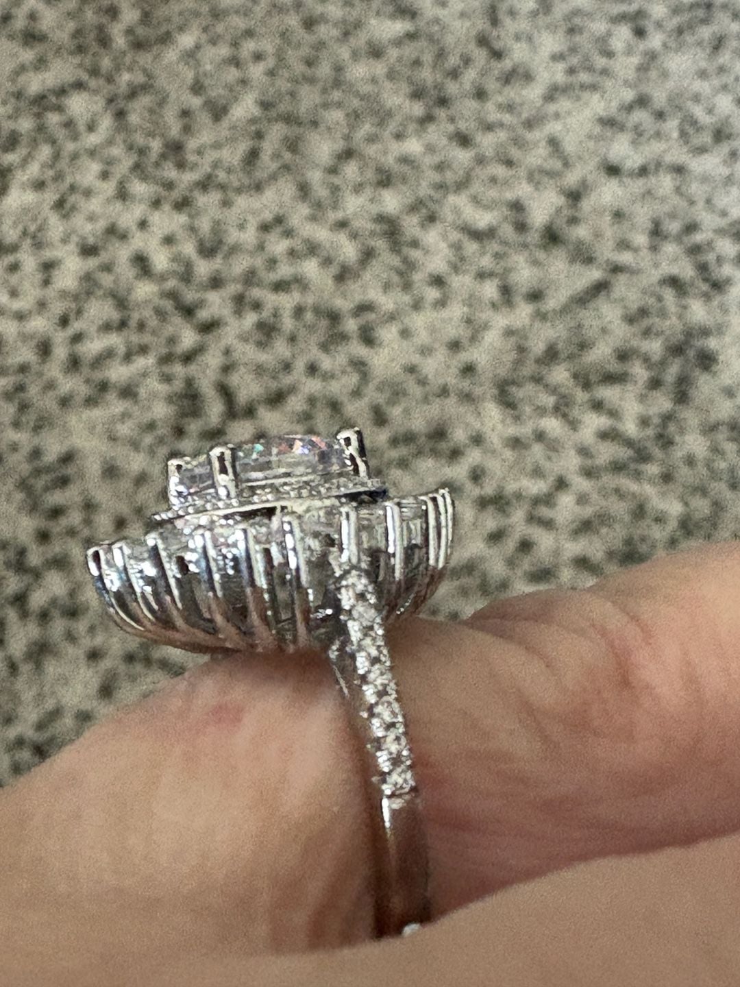 Moissanite Diamond 3 CT Center Stone Double Halo White Gold Size 9 6