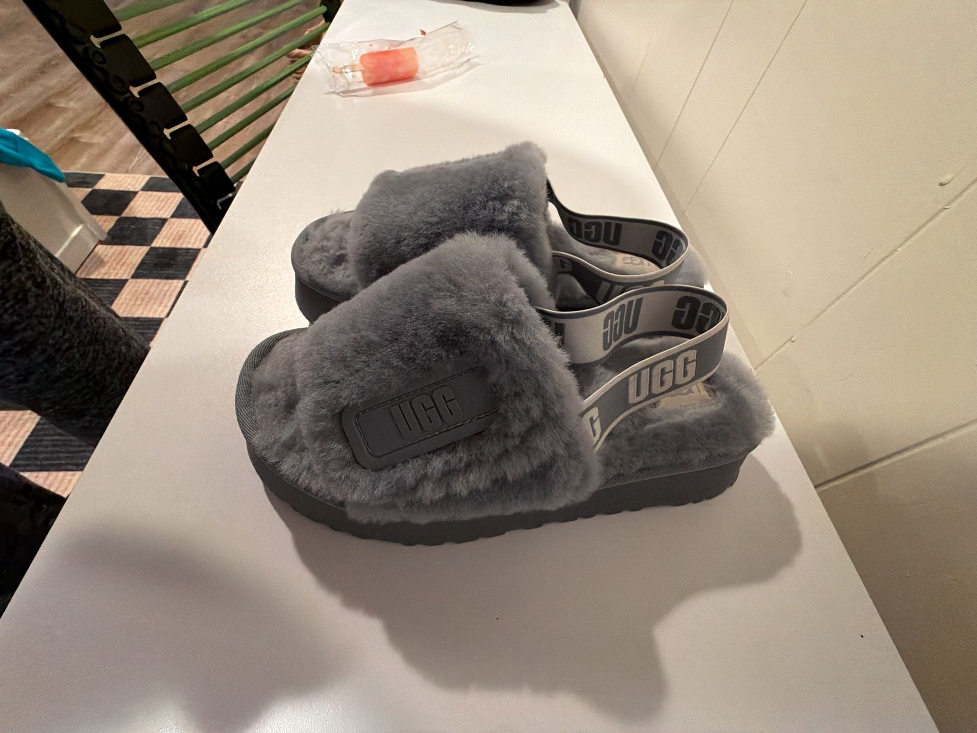 UGG Disco Slide Slippers Ash Fog Gray Size 9 6
