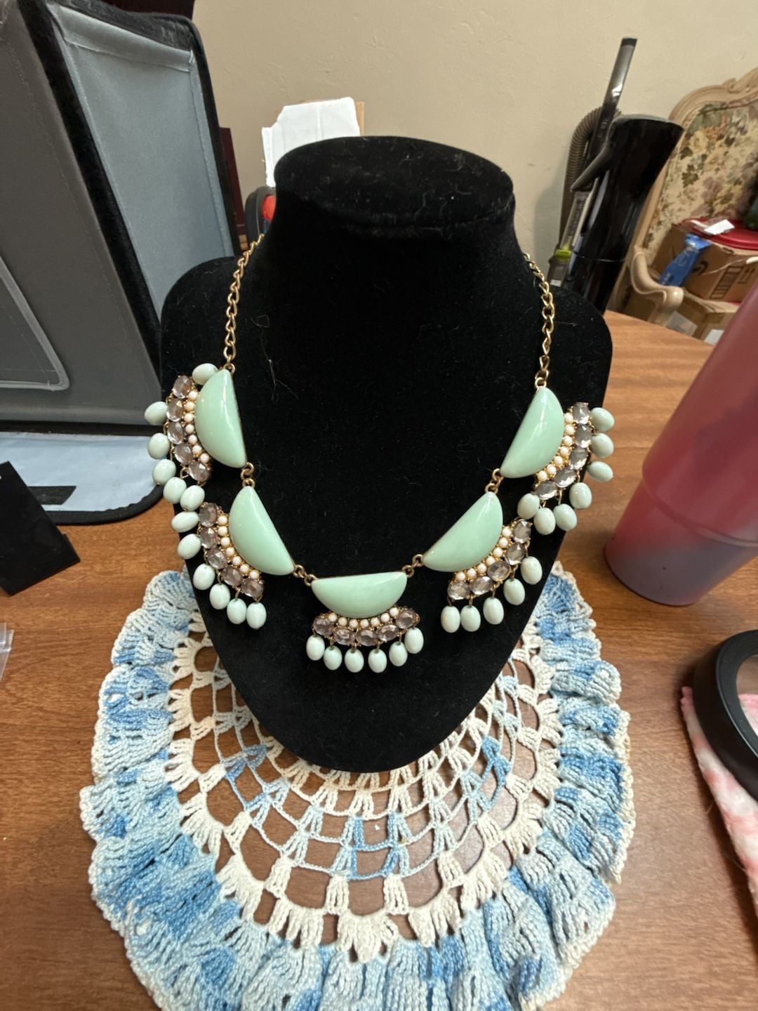 New York And Company Mint Green Statement Necklace 2
