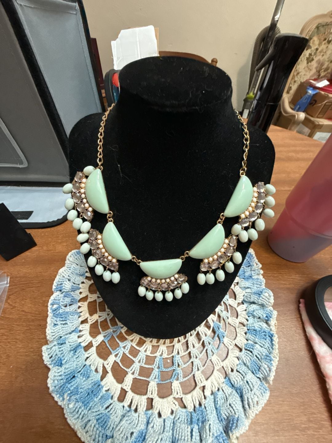 New York And Company Mint Green Statement Necklace 3