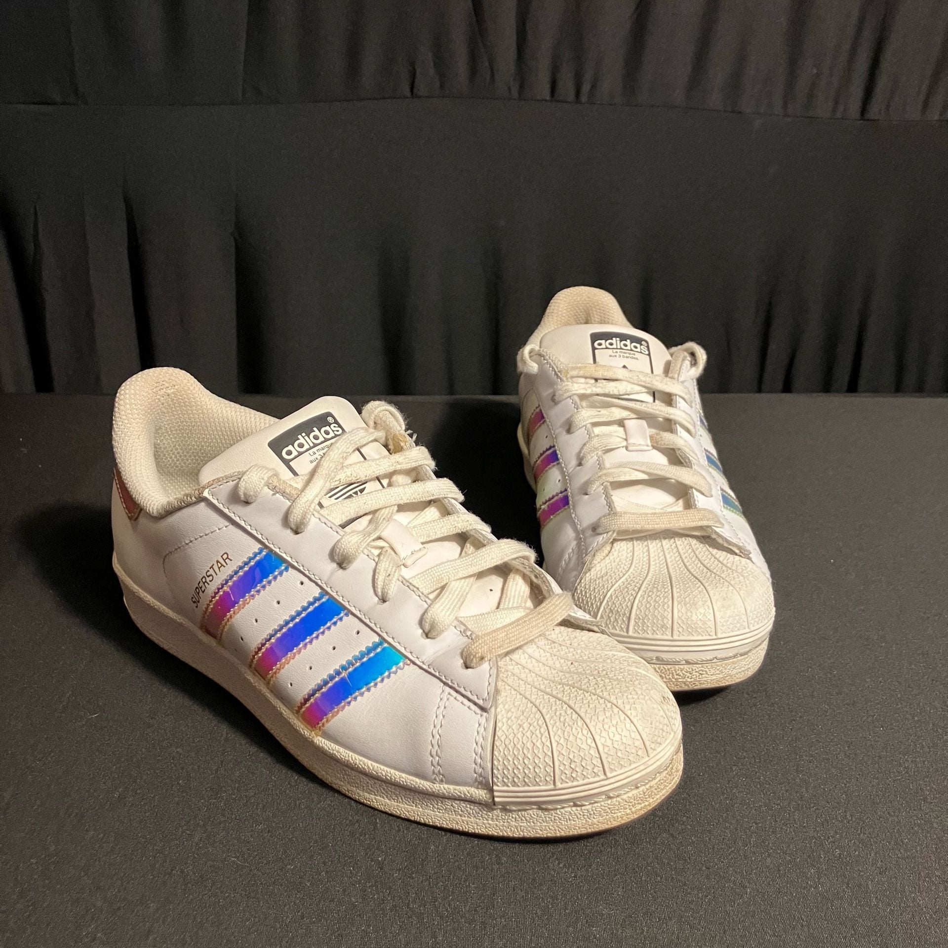 Adidas Superstar Size 5 White Iridescent Sneakers 1