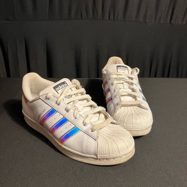 Adidas Superstar Size 5 White Iridescent Sneakers