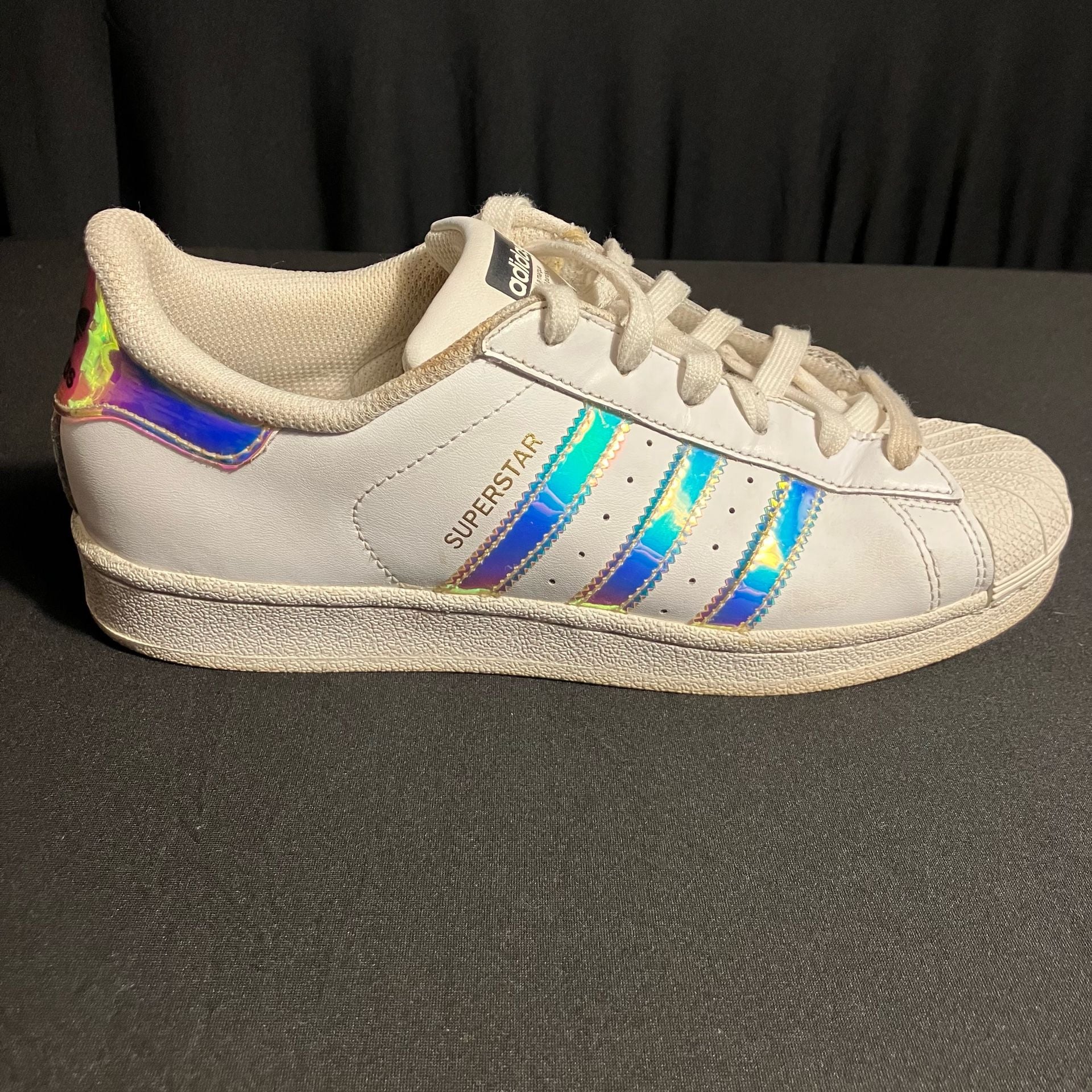 Adidas Superstar Size 5 White Iridescent Sneakers 3
