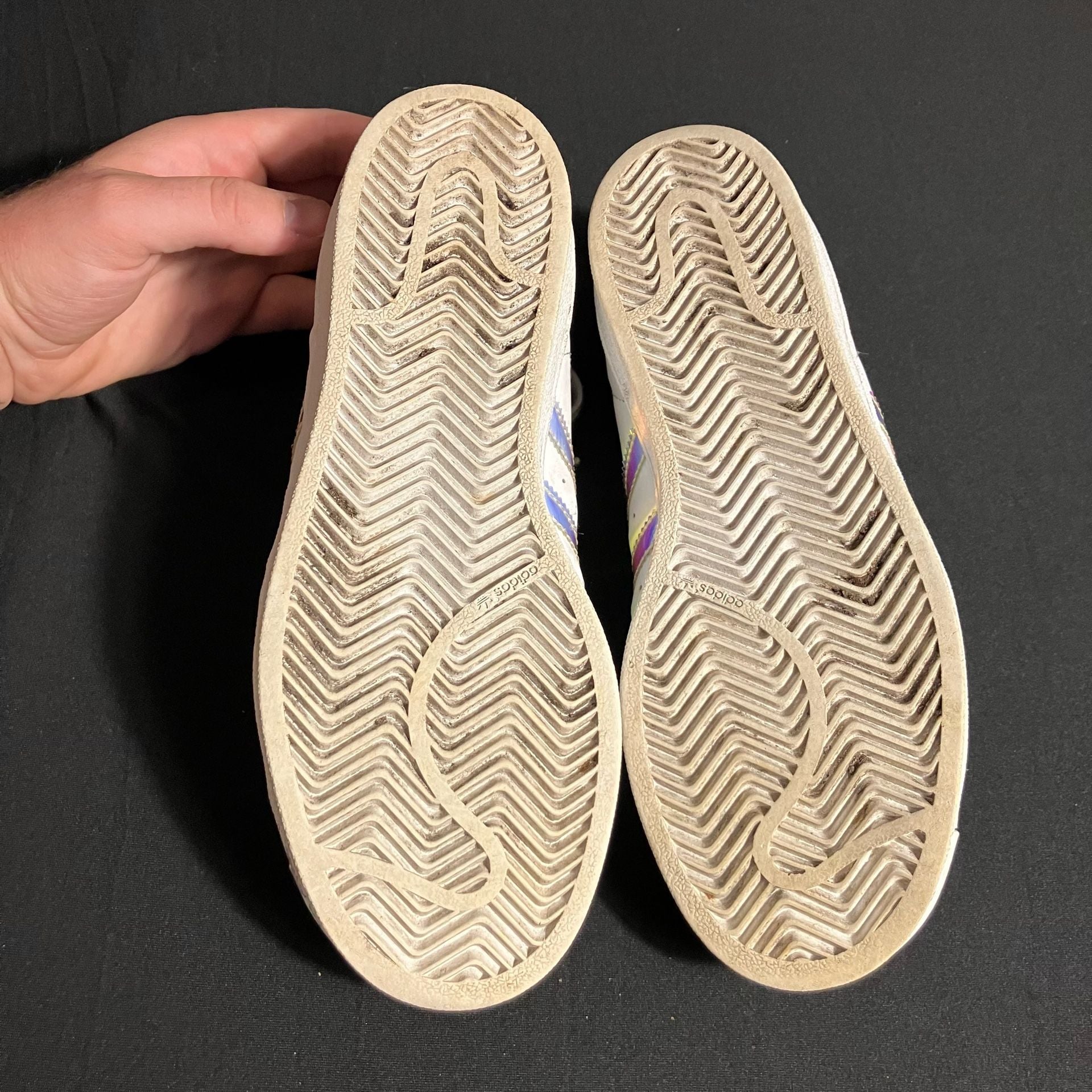 Adidas Superstar Size 5 White Iridescent Sneakers 7