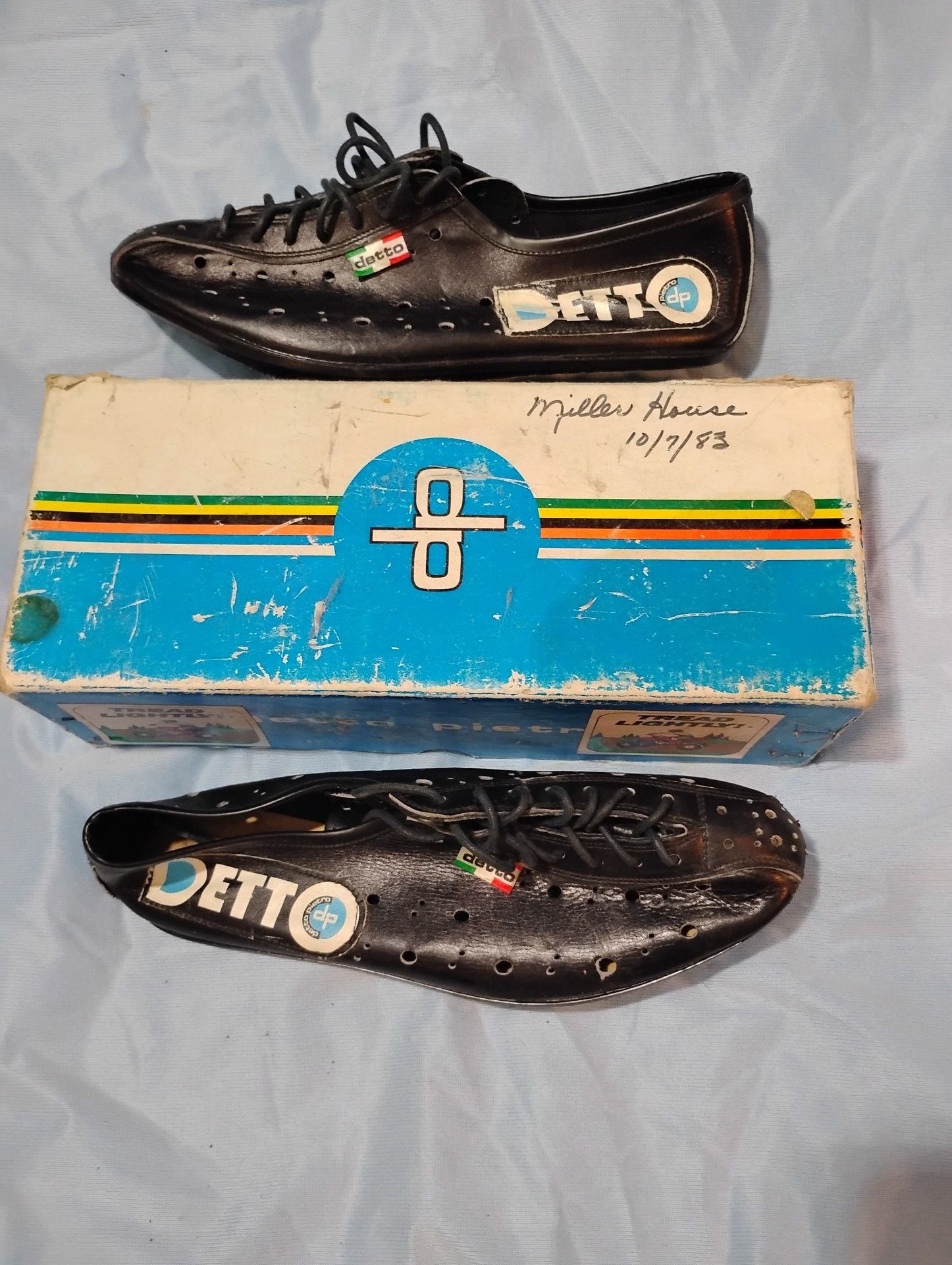 Detto Pietro Cycling Shoes Black Leather Vintage 2