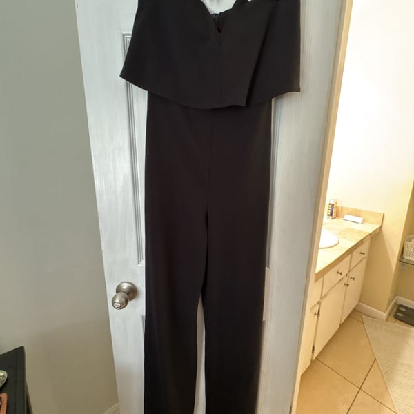 Lulus Strapless Jumpsuit Size S Black Popover Overlay