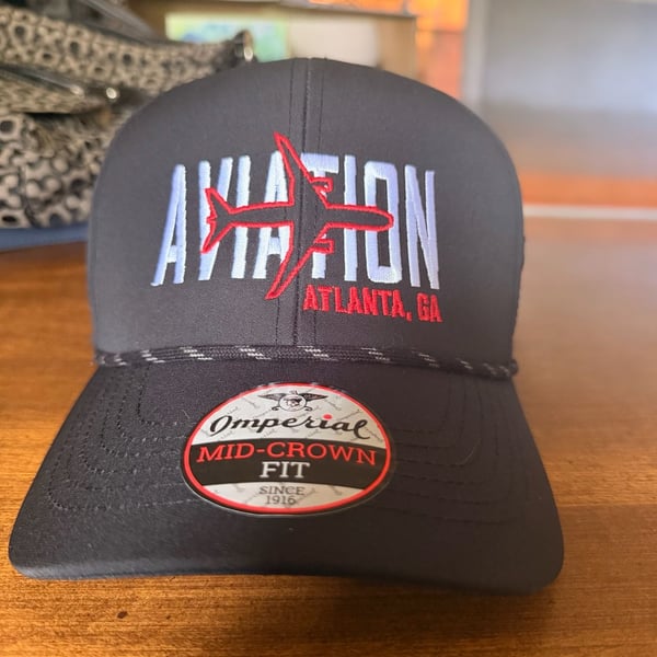 Imperial Aviation Atlanta GA Hat Black Mid-Crown Fit