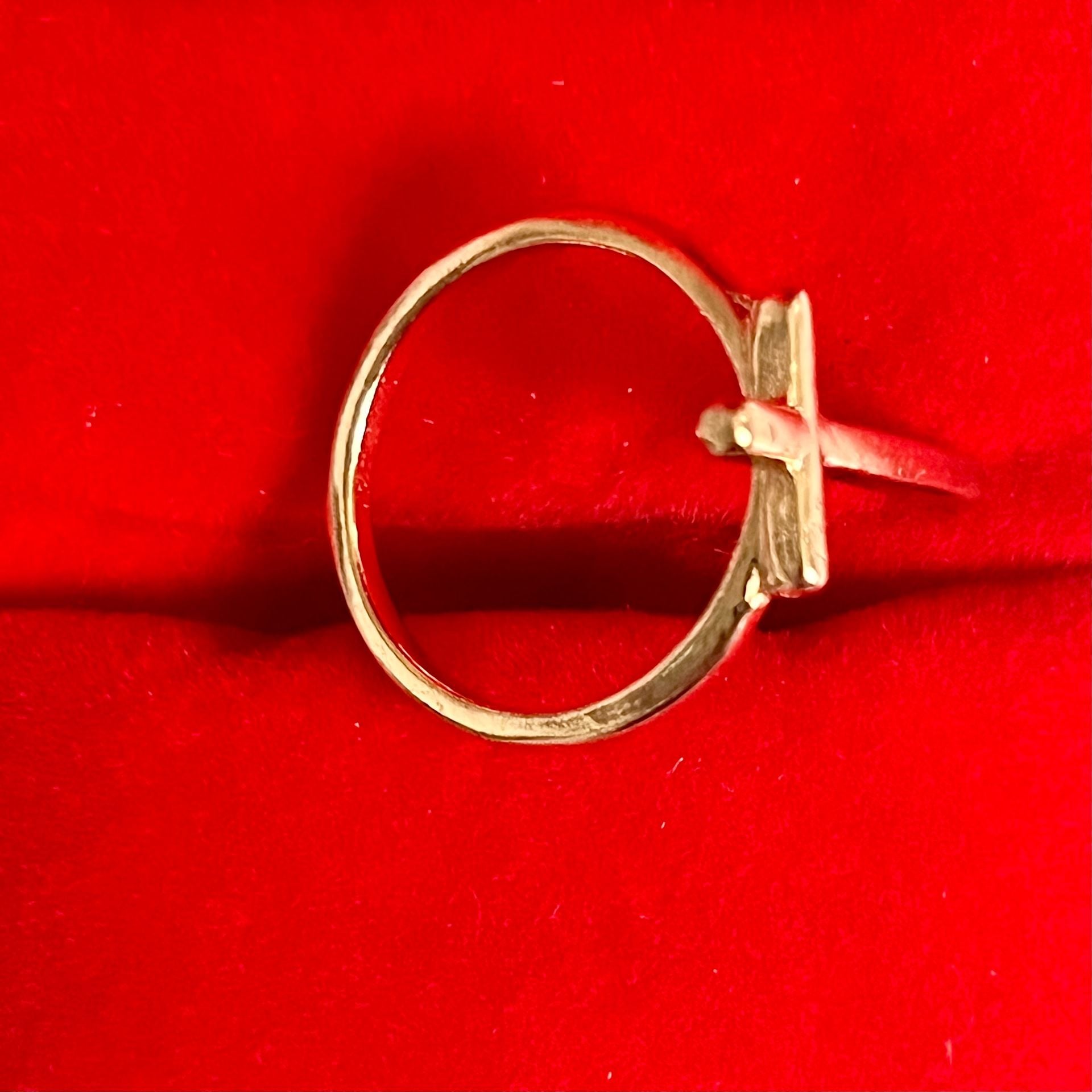 Gold Cross Ring Gold Tone Religious Ring Size 6 5