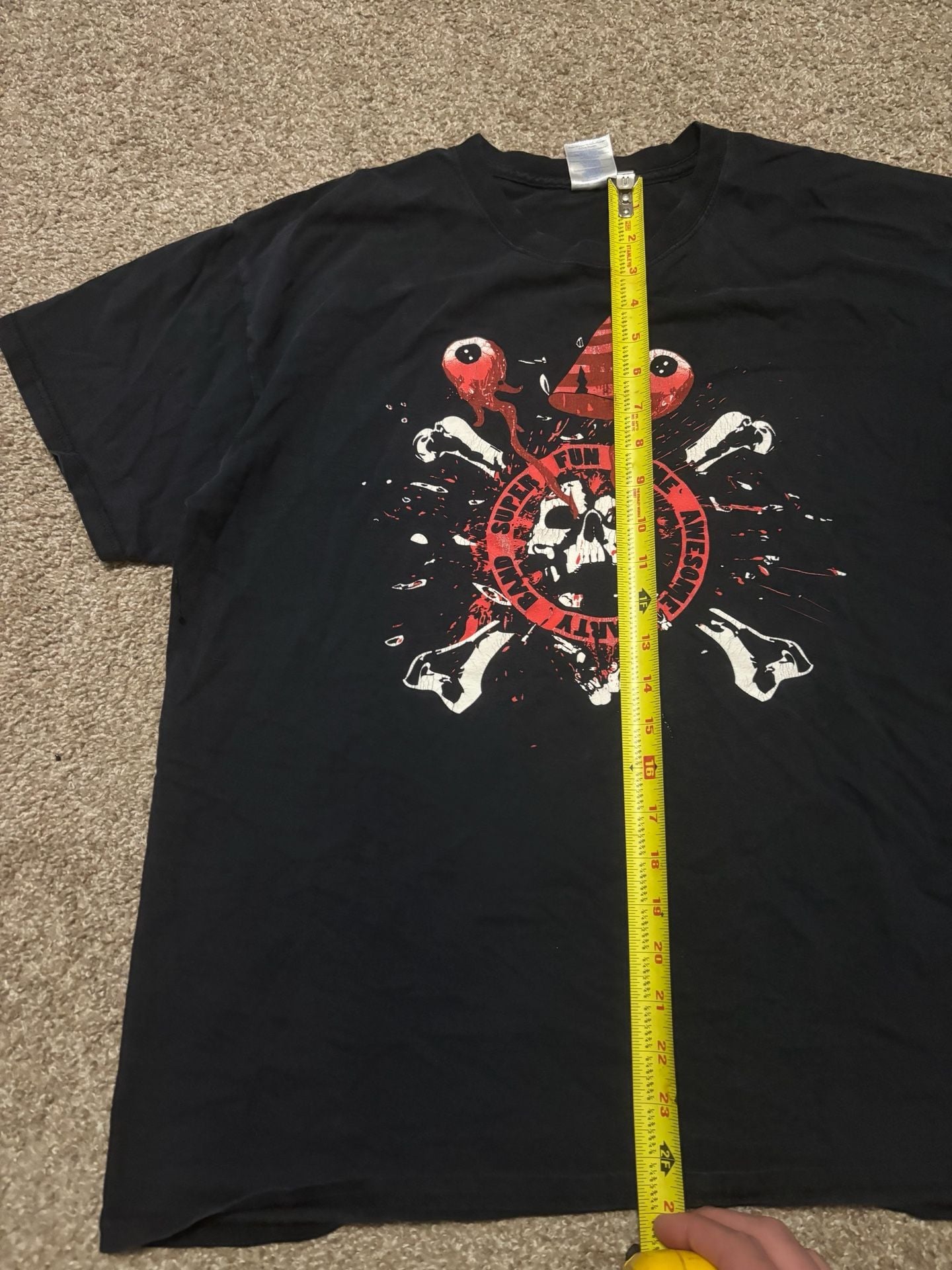 Early 2000s Gildan Super Fun Time Awesome Band Party Graphic T-Shirt Size L Black 3