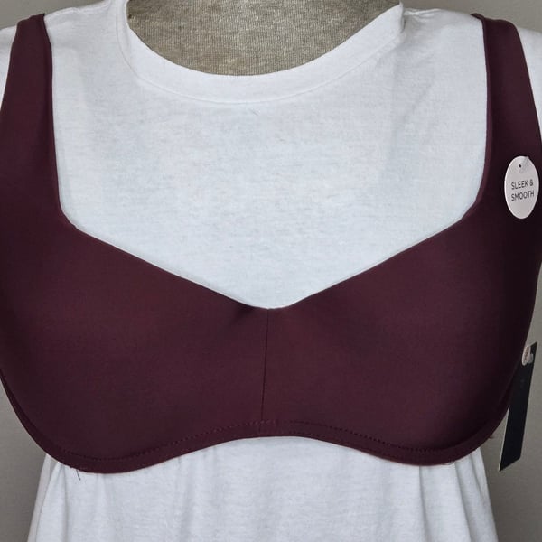 Danskin Sleek & Smooth Bra Size 38C Maroon Burgundy New With Tags