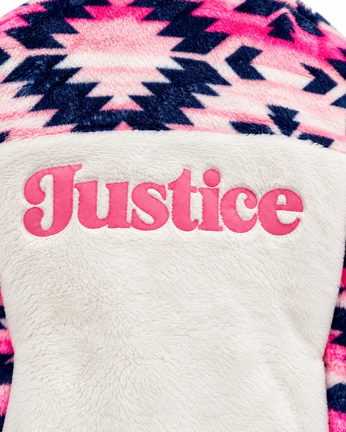 Justice Sleep 3-Piece Plush Pajama Set – Girls Size 12 – Pink/Navy Aztec Print 2
