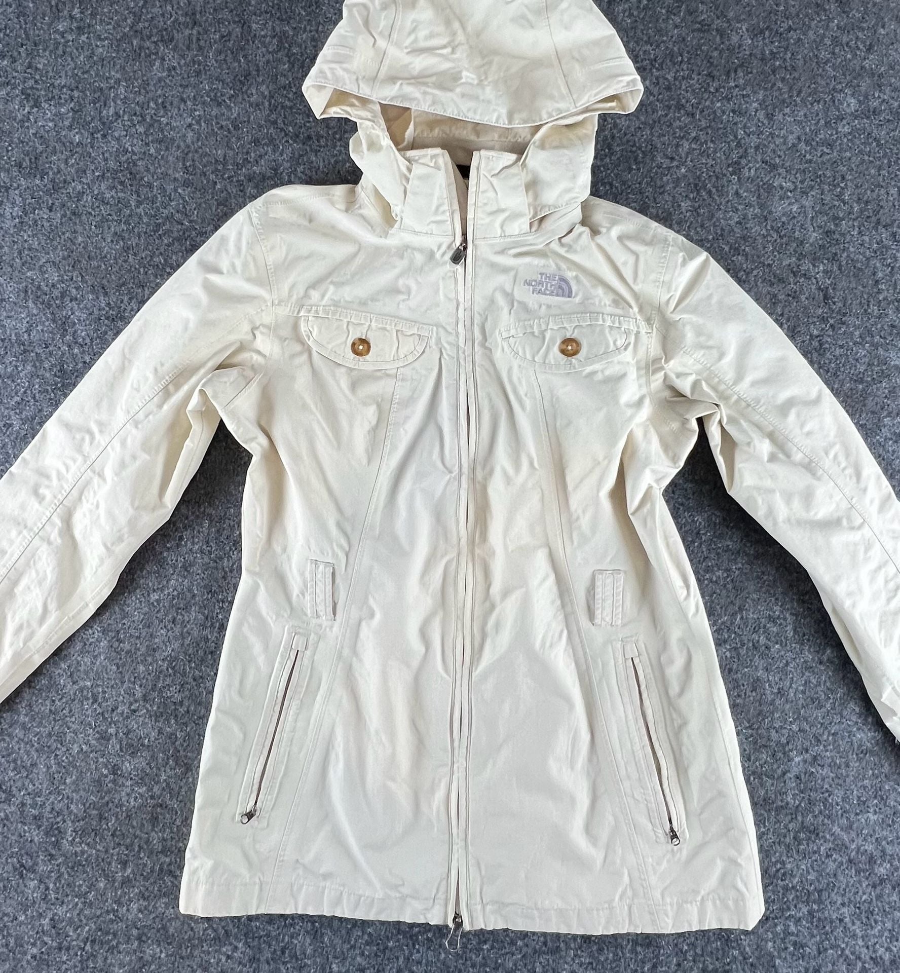The North Face Hyvent Hooded Rain Jacket Cream White 2