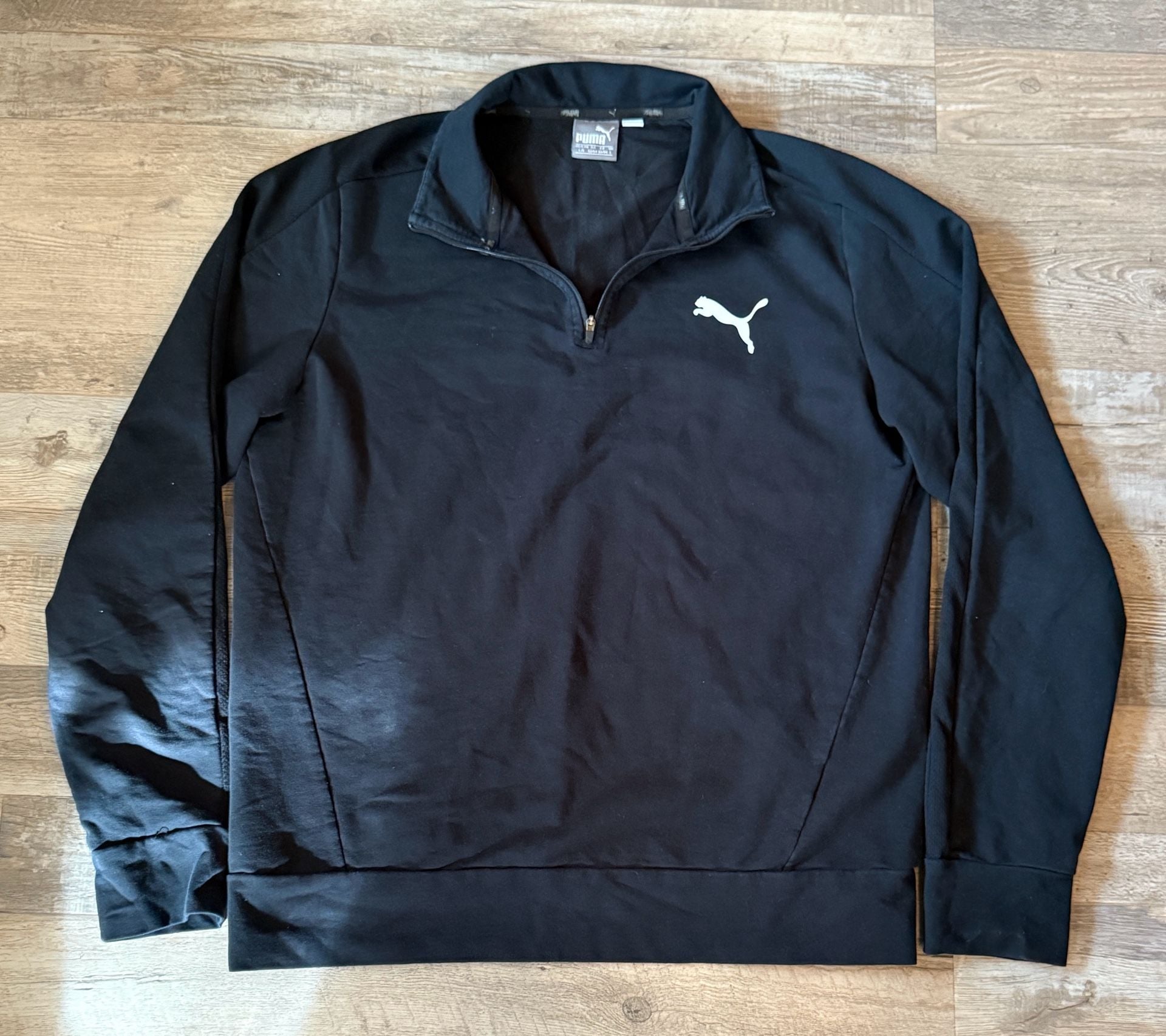 Puma Half Zip Up Black Shirt - men's medium 2