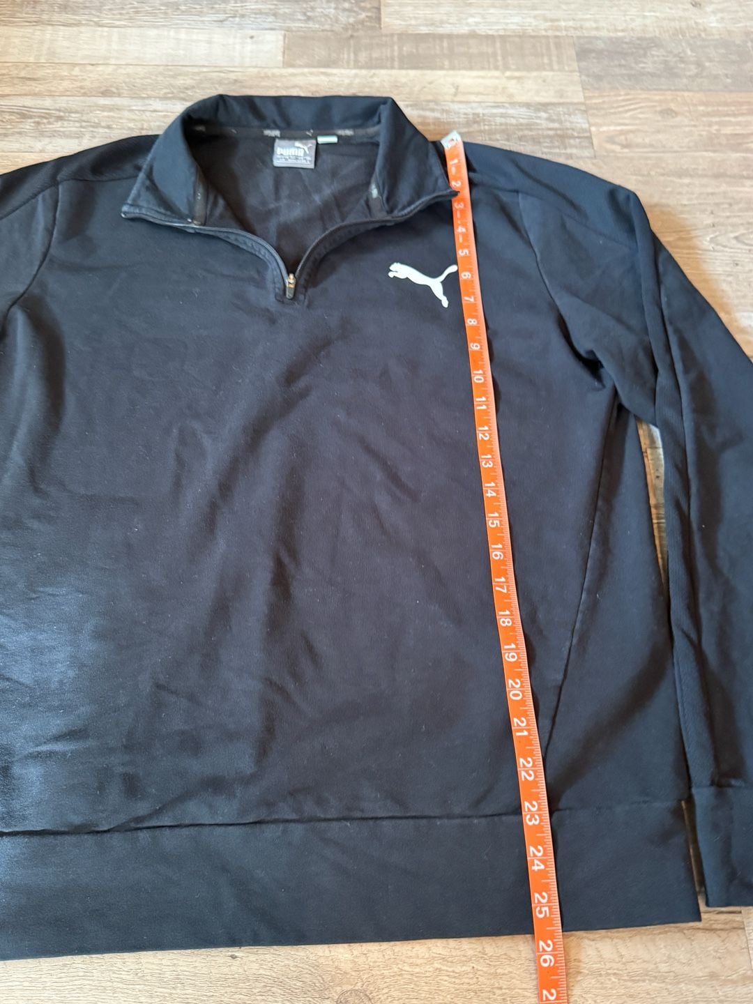 Puma Half Zip Up Black Shirt - men's medium 4