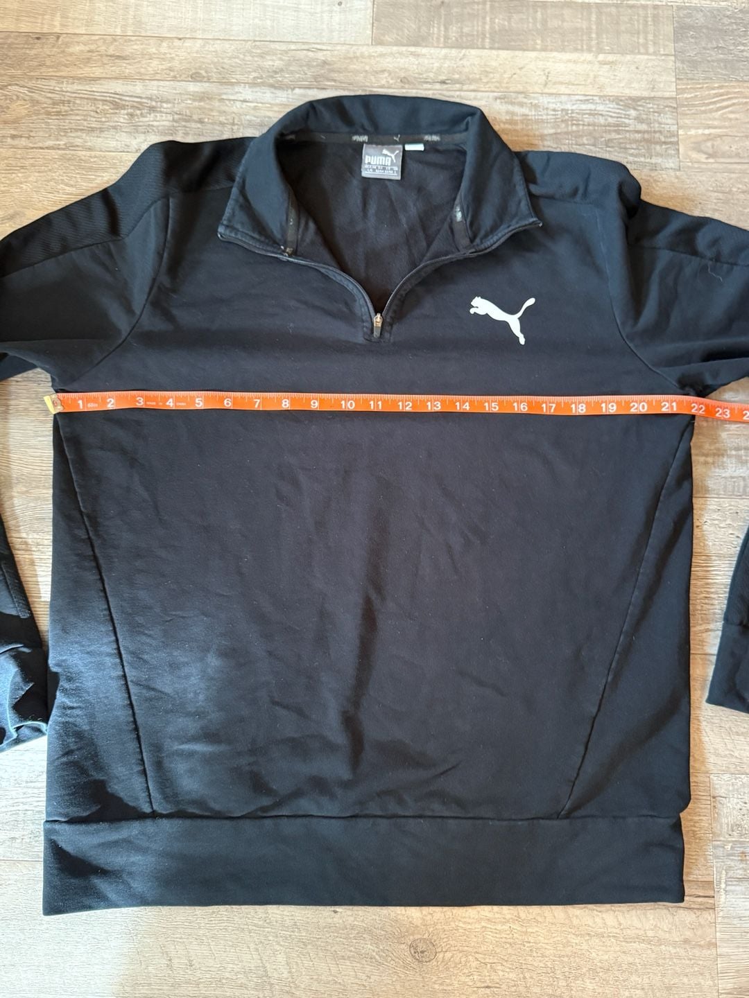 Puma Half Zip Up Black Shirt - men's medium 5