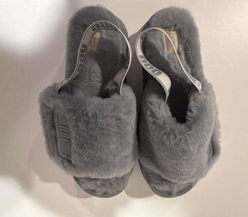 UGG Disco Slide Slippers Ash Fog Gray Size 9 3