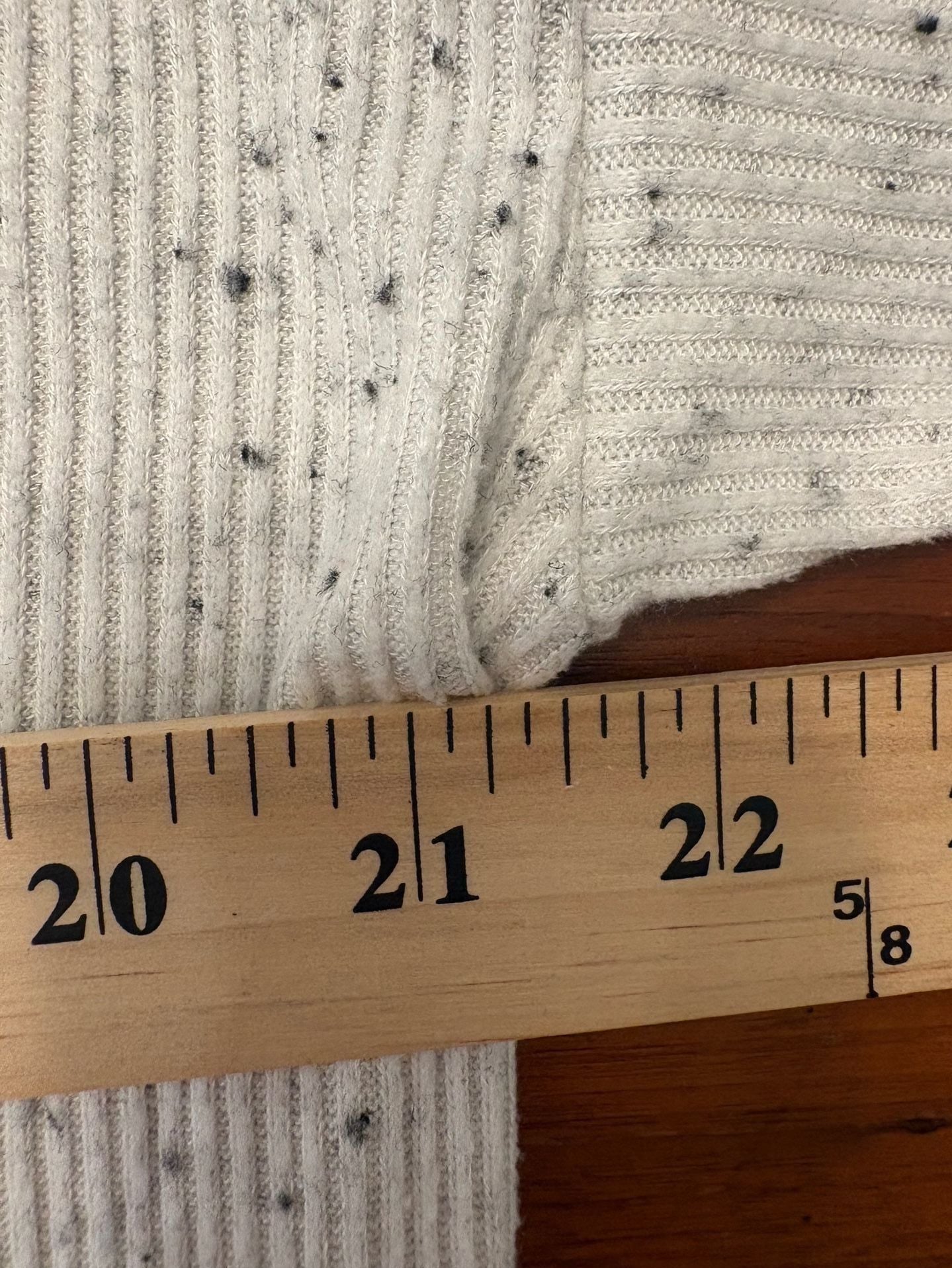 American Eagle Womens Speckled Ribbed Knit Sweater Cream Flecked Oversized Tunic 8