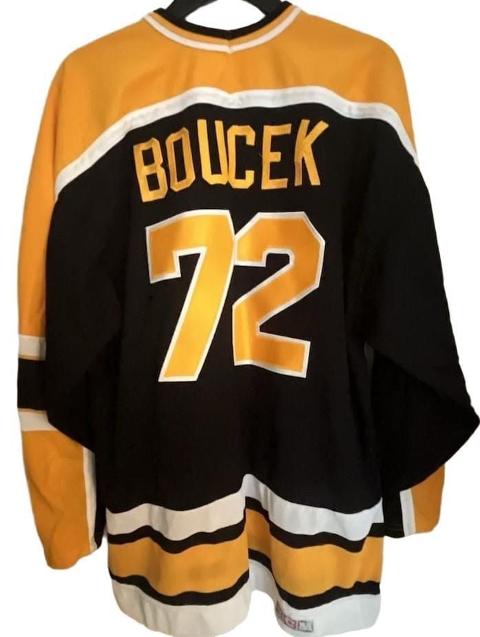CCM Calusa Warriors Hockey Jersey Size XL Boucek 72 Black Yellow 3