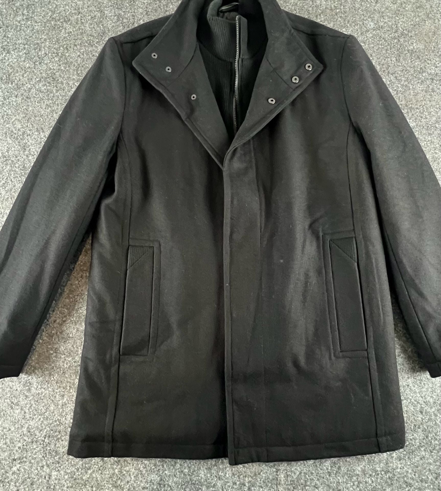 Marc New York Wool Jacket with Knit Bib Insert Black 2