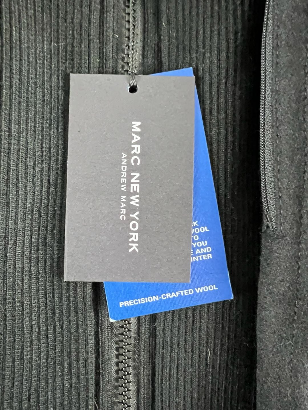Marc New York Wool Jacket with Knit Bib Insert Black 5