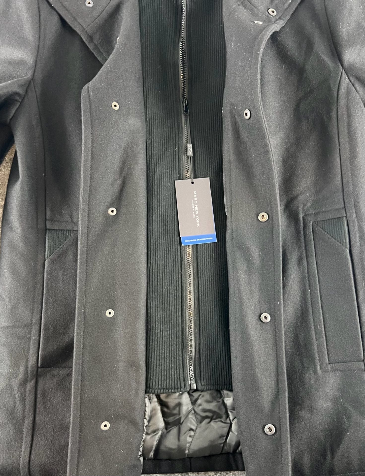 Marc New York Wool Jacket with Knit Bib Insert Black 7