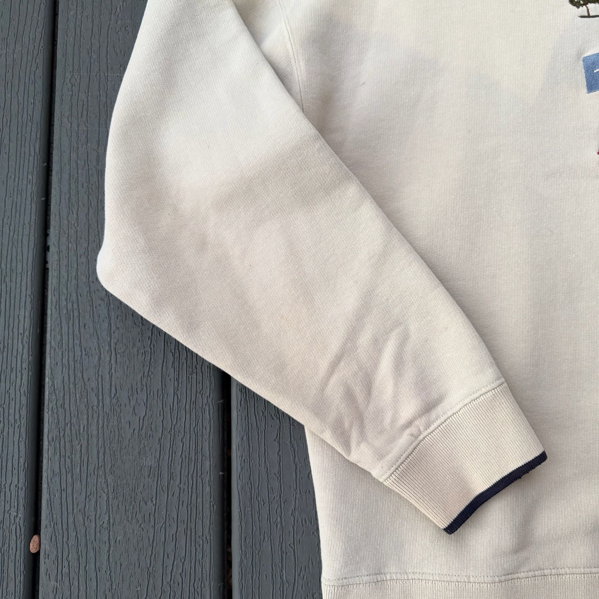 Grandpa Core All American Golfer Embroidered Golf Graphic Cream Sweatshirt XL 6