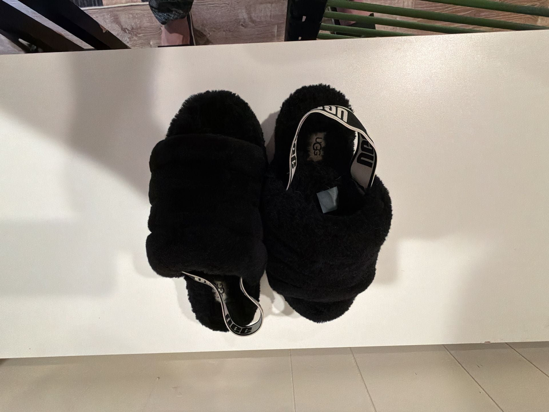 UGG Fluff Yeah Slide Size 8 Black Slippers 6