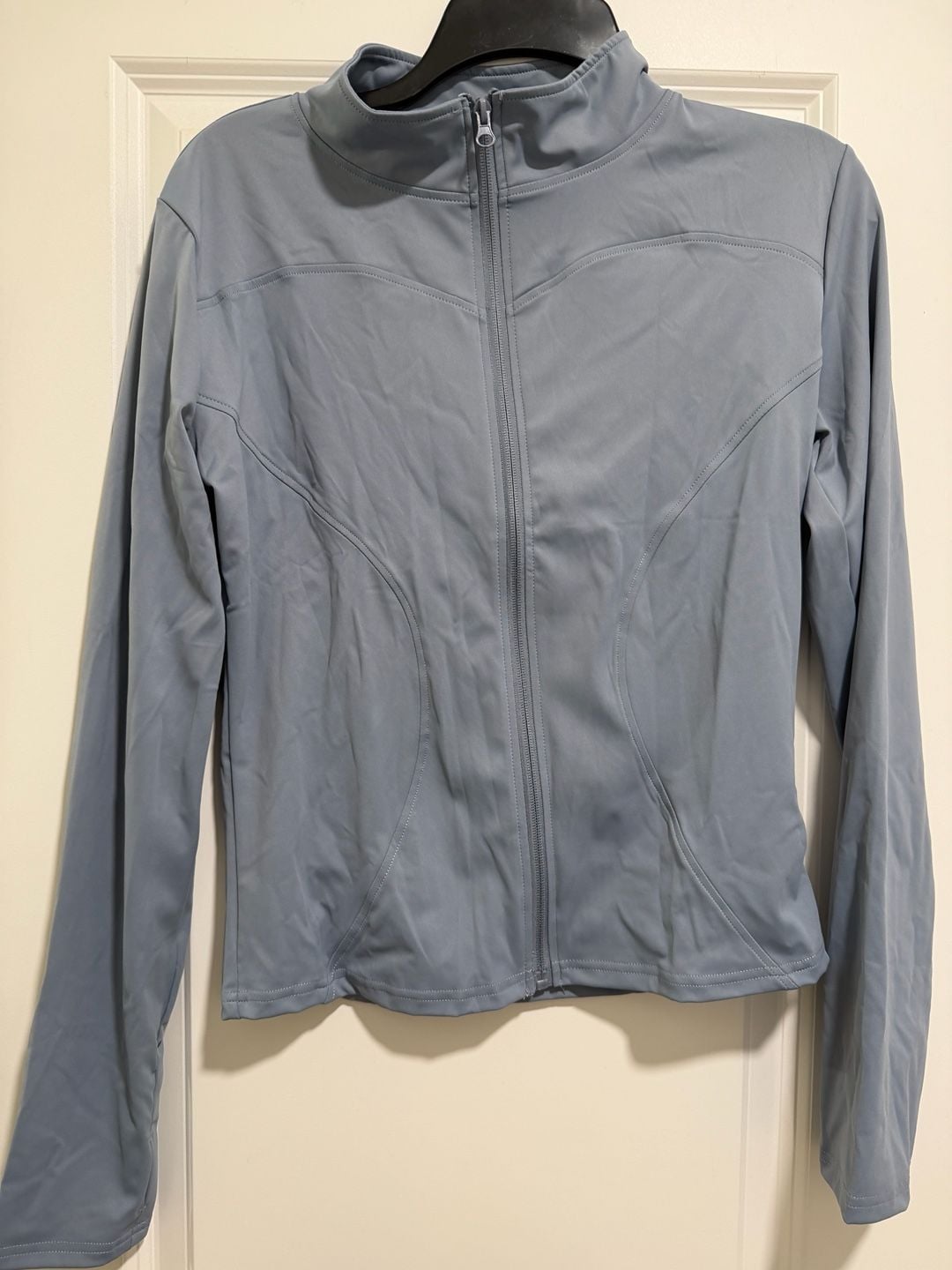 Athletic Full Zip Up Track Jacket Size XL Blue Thumbholes 2