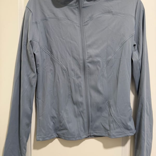 Athletic Full Zip Up Track Jacket Size XL Blue Thumbholes