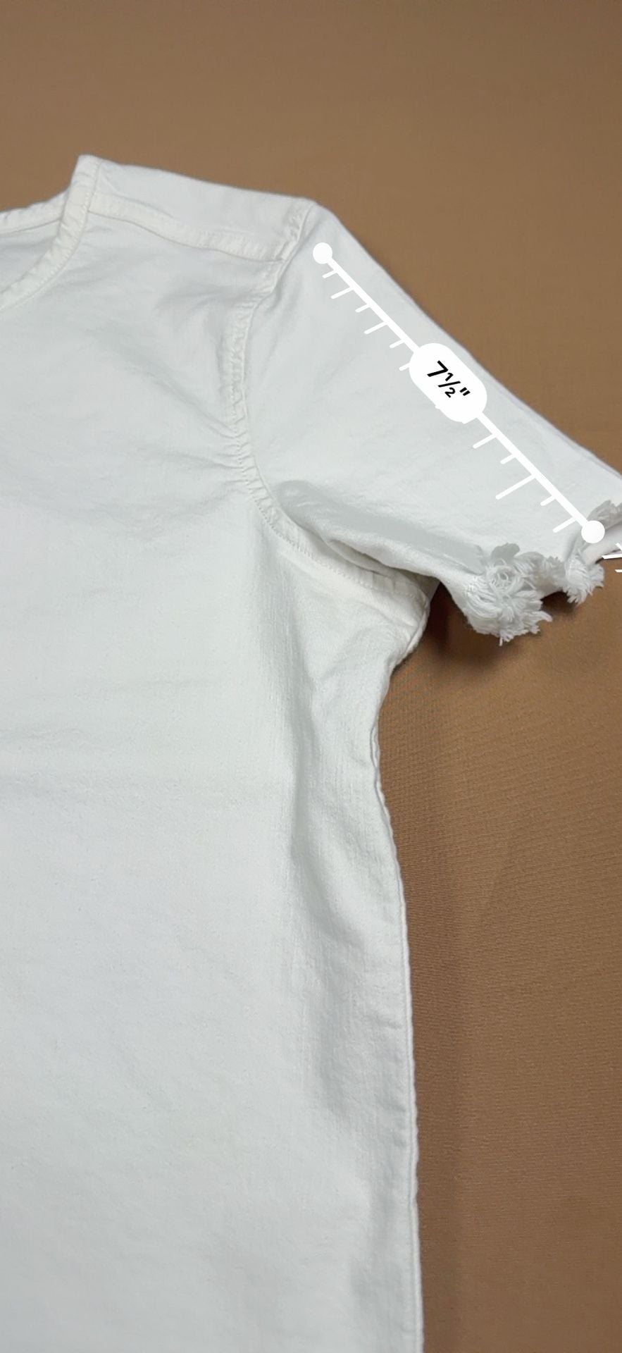 AG Adriano Goldschmied T-Shirt Size M White Raw Edge Short Sleeve 8