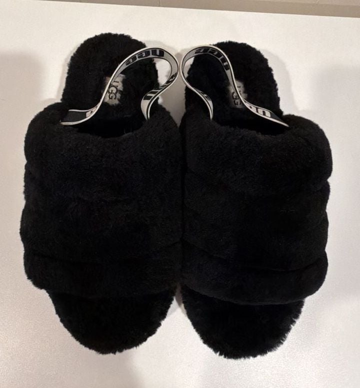 UGG Fluff Yeah Slide Size 8 Black Slippers 2