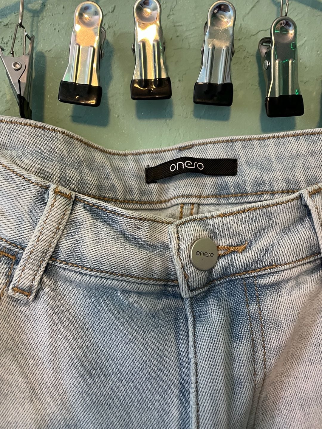 Onero Wide Leg Jeans Size 31 Light Wash Denim OSW8001 3