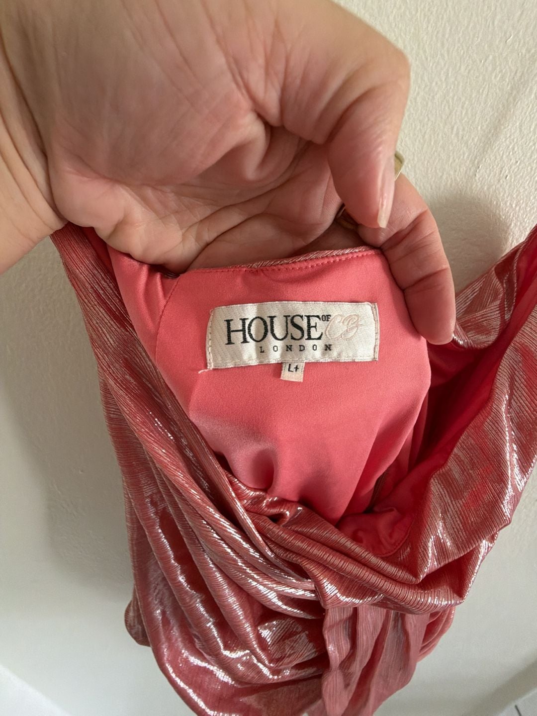 House of CB Metallic Top and Shirt Set Size L+ Pink 2