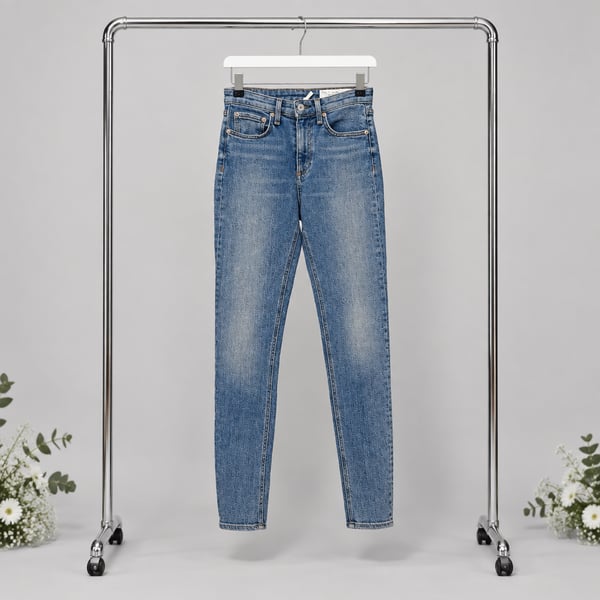 Rag & Bone Nina High-Rise Ankle Skinny Jeans Size 25 Collins Blue