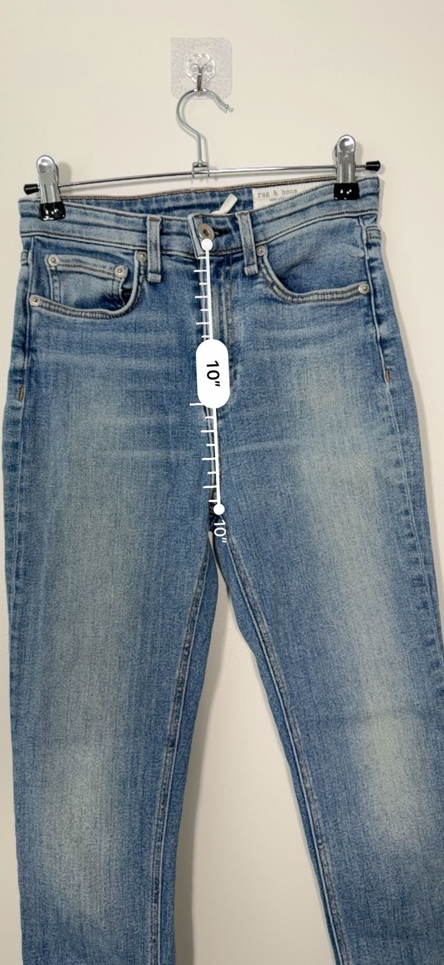 Rag & Bone Nina High-Rise Ankle Skinny Jeans Size 25 Collins Blue 10