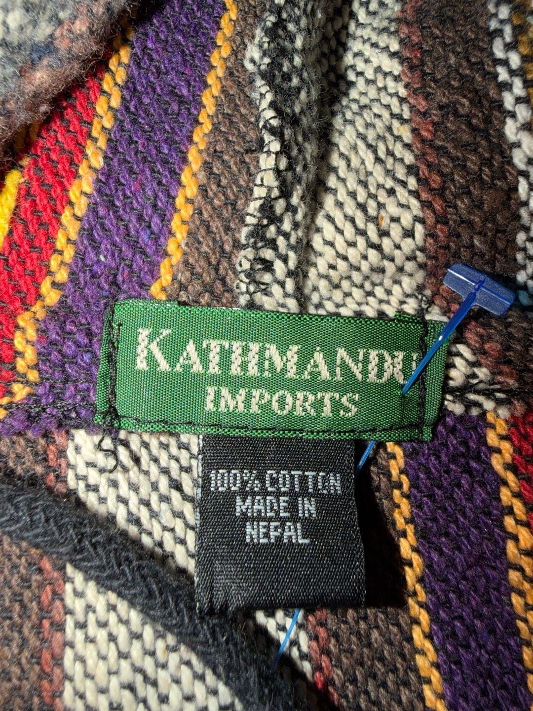 Kathmandu Imports Hooded Poncho Striped Cotton Multicolor 9
