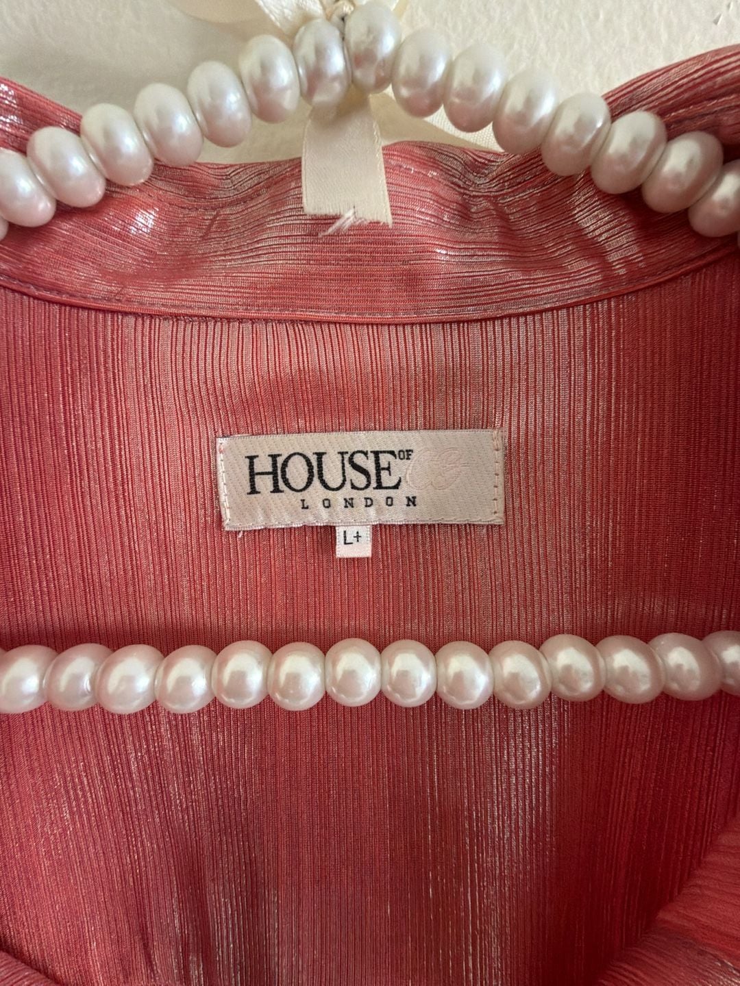 House of CB Metallic Top and Shirt Set Size L+ Pink 4