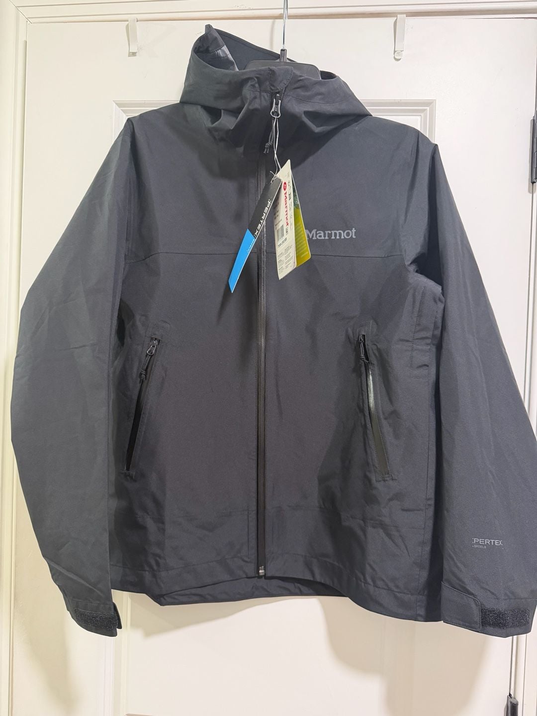 Women Marmot Pertex Shield Rain Jacket Black size small 2
