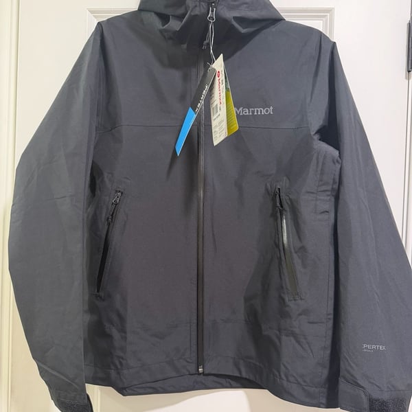 Women Marmot Pertex Shield Rain Jacket Black size small
